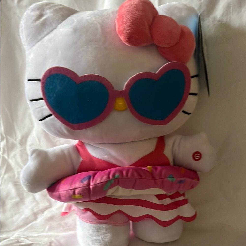 Hello Kitty Plush Toy with Pink and Blue Accents